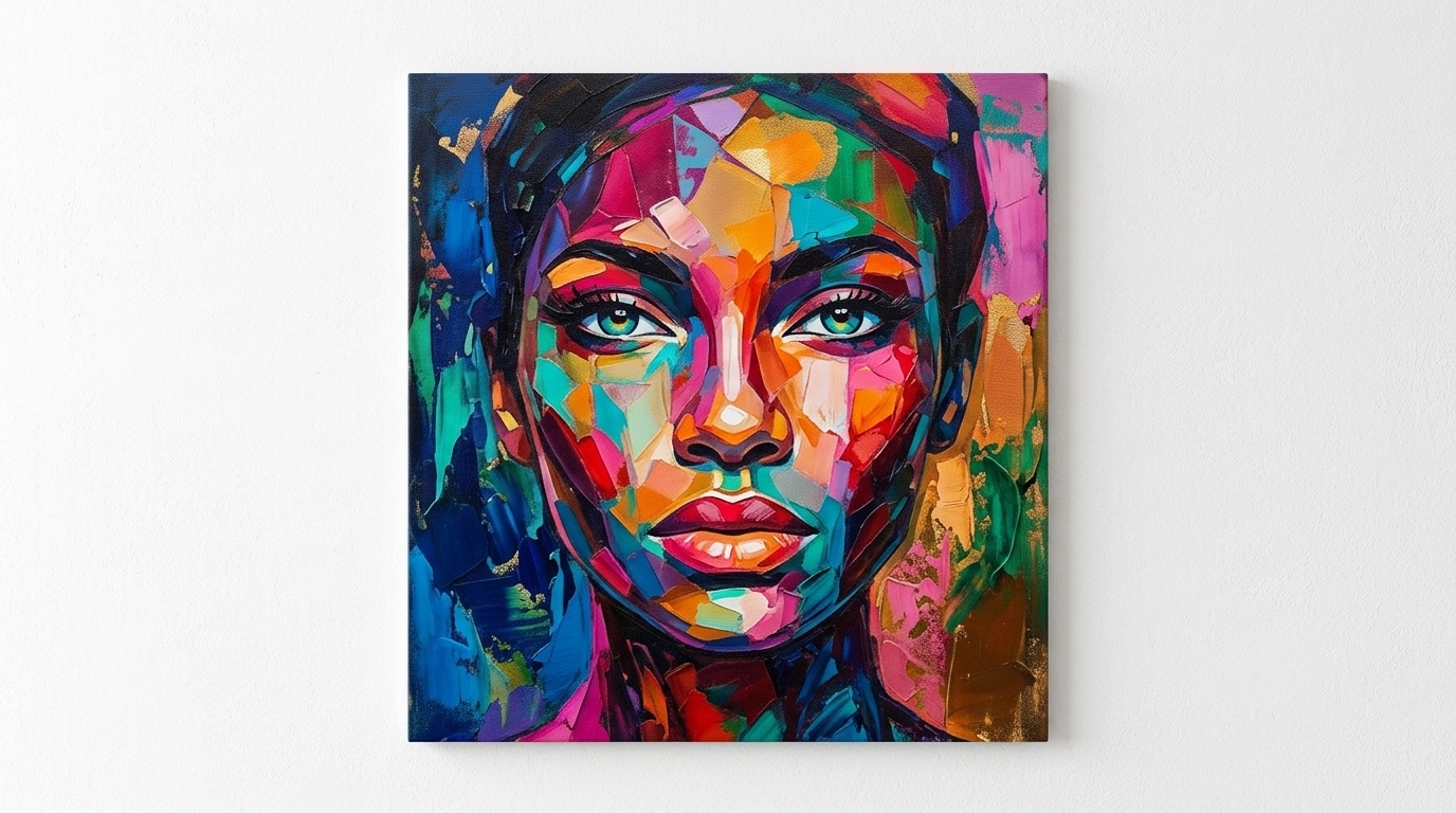Roshni — Palette-Knife Portrait on Canvas