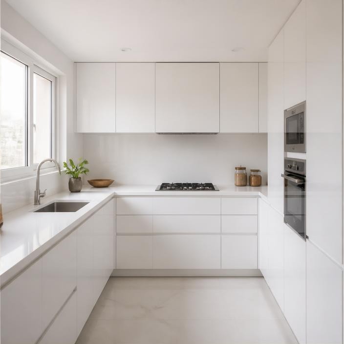 Saaf — All-White Handleless Kitchen